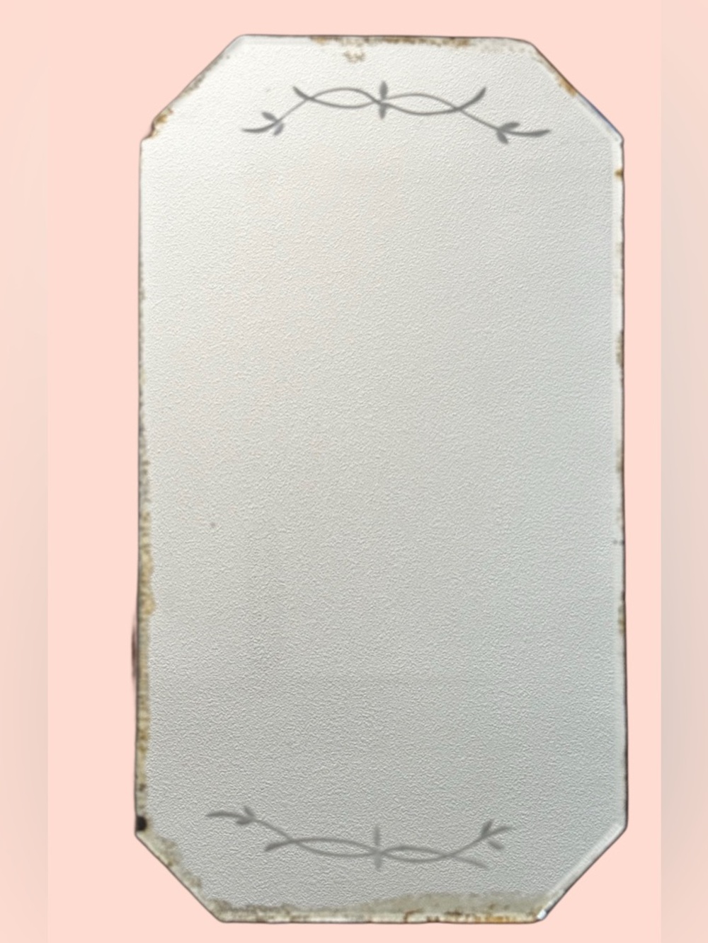 1920’s-40’s Antique Wall or vanity mirror beveled and itched beautiful no chips